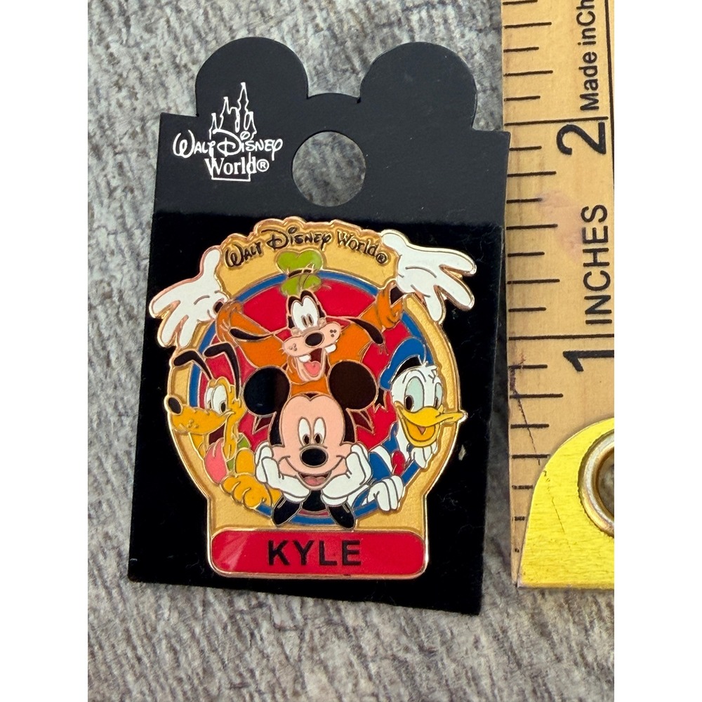 Disney Pin Walt Disney World Kyle Custom Name Lapel Brooch Y2K Mickey Pluto NWT